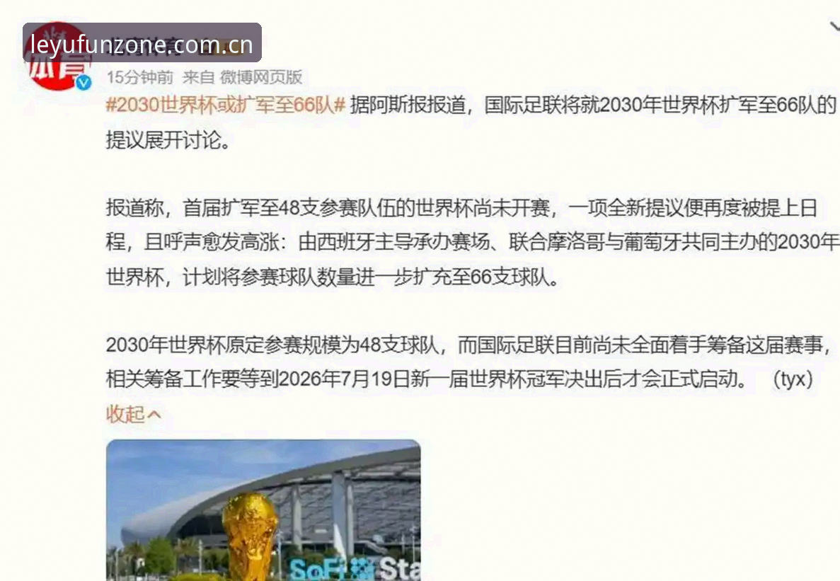 乐鱼怎么下载 世界杯扩军至66队深度评测:中国男足机遇与2030年赛制变革全面分析